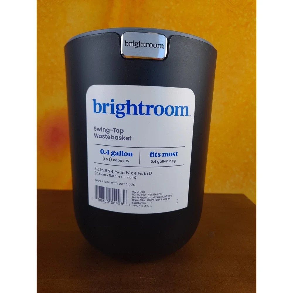 Brightroom Swing Top Wastebasket For Desk 6.5